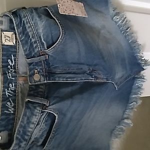 Free people denim mini skirt